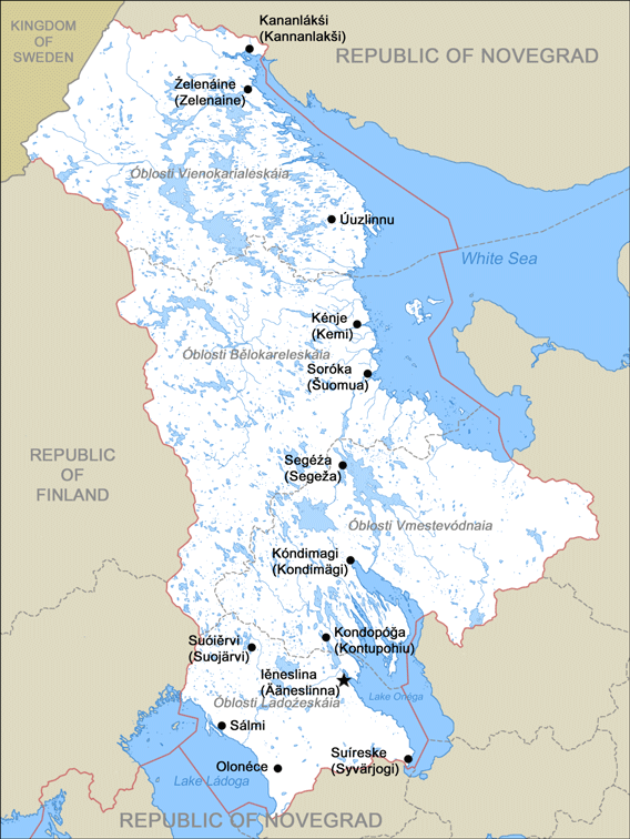 Карелия карта с районами