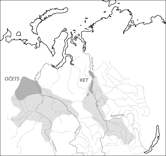 Modern and historical distribution of the Ob-Yeniseian languages